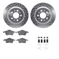 Dynamic Friction Co 7512-27031, Rotors-Drilled and Slotted-Silver w/ 5000 Advanced Brake Pads incl. Hardware, Zinc Coat 7512-27031